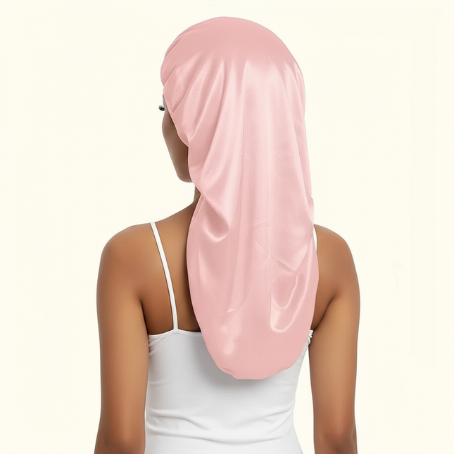 Silky Long Bonnet For Sleeping Solid Color Night Cap For Women Hair Care Tools For Sleeping In Overnight - gallery 1