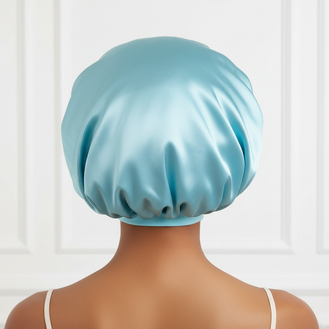 New Satin Wide Brim Nightcap Silky Bonnet Hair Wrap for Sleeping Sleep Cap With Elastic Soft Band Styling Cap Hair Wrapping Tool - gallery 1