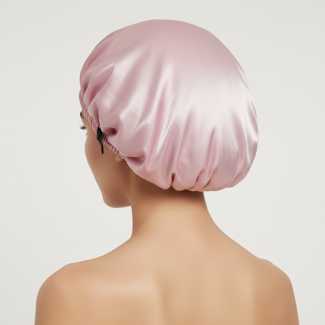 Satin Hair Cap Sleeping Shower Cap Invisible Flat Imitation Silk Round Haircare Headwear Ceremony Adjusting Button Night Hat - gallery 1