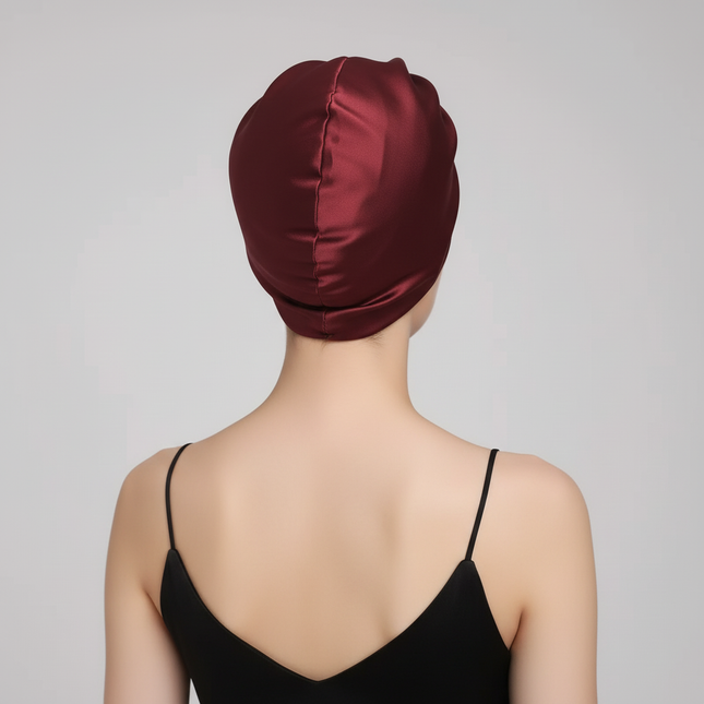 100% Mulberry Silk Bonnet Silk Sleeping Cap Double-Sided Real Silk For Hair Skin  Turban - gallery 1