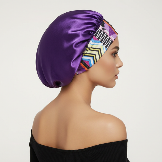 Newest Arrival Women Satin Bonnet Cap Fashion Elastic Wide Band Hair Protect Head Cover Night Sleep Hat Beauty Salon Cover Hair - gallery 1