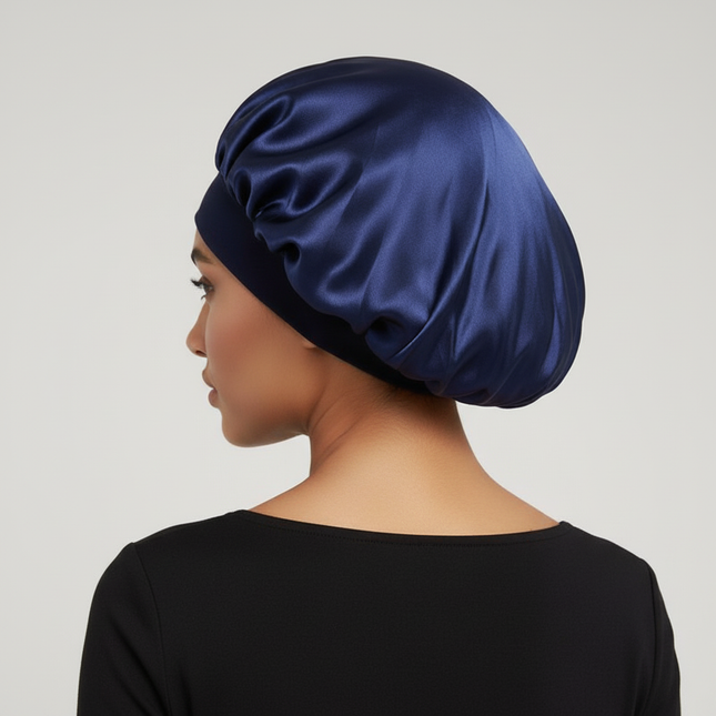1PC Satin Sleeping Hat Night Sleep Hair Care Bonnet Nightcap Extra Satin Silky Shower Caps Sleep Cap with Premium Elastic Band - gallery 1