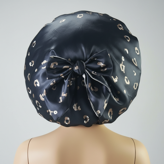 New Large Satin Bonnet Silk Night Sleeping Cap with Head Tie Band Bonnet Edge Wrap for Women Curly Braid Hair - gallery 1