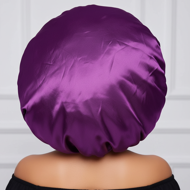 Women's Satin Sleep Cap, High Density Bonnet, Breathable Design, Elastic Wide Band, Soft Fabric - gallery 1