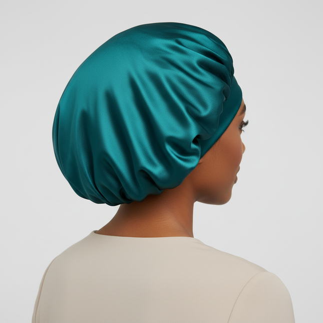 New Satin Wide Brim Nightcap Silky Bonnet Hair Wrap for Sleeping Sleep Cap With Elastic Soft Band Styling Cap Hair Wrapping Tool - gallery 1