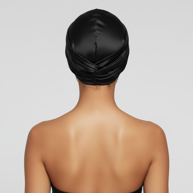 Women Satin Solid Sleeping Hat Double Layered Night Sleep Cap For Women Shower Caps Waterproof Sleeping Hair Bonnets Cap - gallery 1