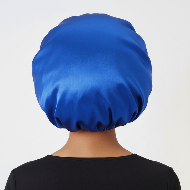 Women Satin Bonnet Solid Sleeping Hat Stretchy Tie Band Elastic Night Shower Cap Adjustable Hair Head Cover Bonnet for Women - gallery 1