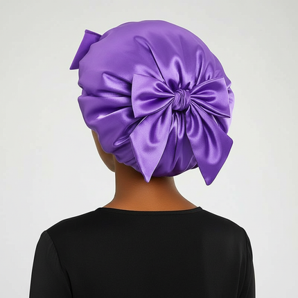 New Satin Sleeping Cap for Women Solid Wide Band Stretch Head Tie Silky Bonnet Edge Wrap Nightcap Hair Care Shower Head Cover - gallery 1