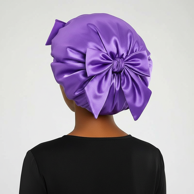 New Satin Sleeping Cap for Women Solid Wide Band Stretch Head Tie Silky Bonnet Edge Wrap Nightcap Hair Care Shower Head Cover - gallery 1
