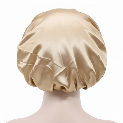 Unisex Imitation Silk Sleeping Hat Black Wine Navy Elastic Narrow Head Satin Bonnet Night Sleeping Shower Cap Hair Styling Tool - gallery 1