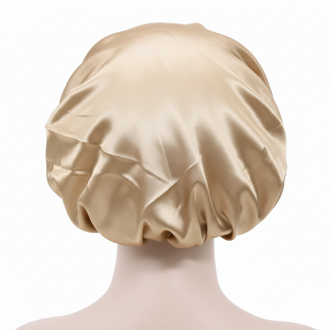 Unisex Imitation Silk Sleeping Hat Black Wine Navy Elastic Narrow Head Satin Bonnet Night Sleeping Shower Cap Hair Styling Tool - gallery 1