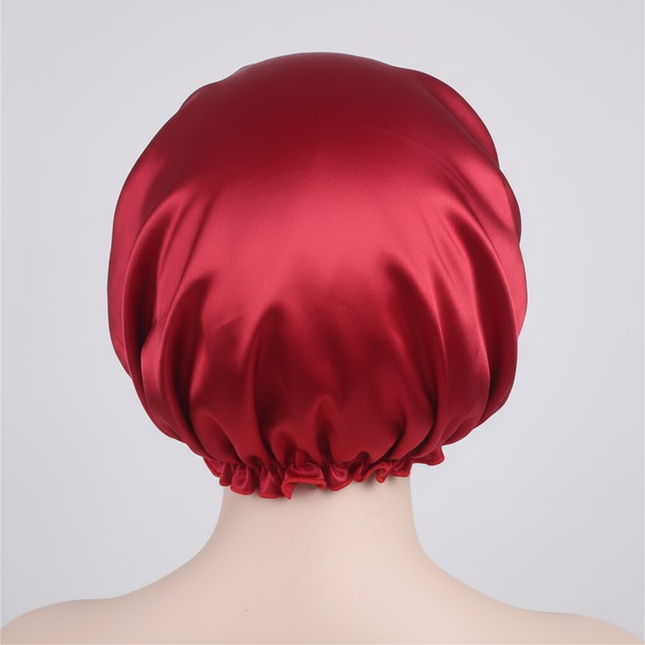 1X Hair Satin Bonnet For Sleeping Shower Cap Silk Bonnet Bonnet Femme Head Cover Flower Elastic Band Women Night Sleep Cap - gallery 1