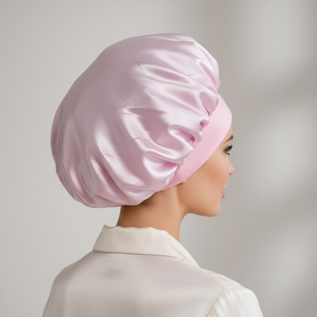 New Satin Wide Brim Nightcap Silky Bonnet Hair Wrap For Sleeping Sleep Cap With Elastic Soft Band Styling Cap Wash Face Nightcap - gallery 1