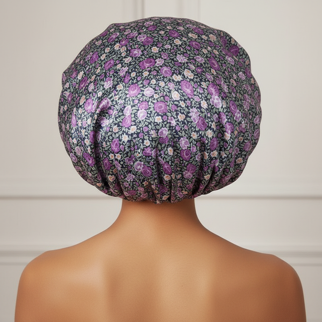 New Women's Extra Large Hair Cap For Sleeping African Printed Satin Cap Elastic Night Turban Artificial Silk Chemo Bonnet - gallery 1