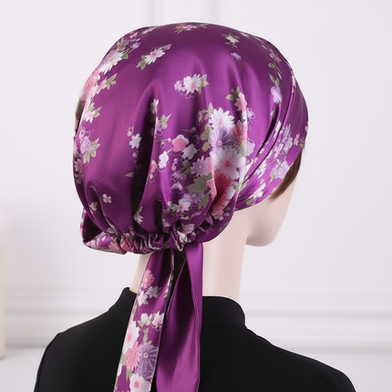Women Silk Satin Cap Night Sleep Cap Hair Bonnet Hat Head Cover Satin Turban Headscarf Adjustable Ladies Long Hair Care Bonnet - gallery 1