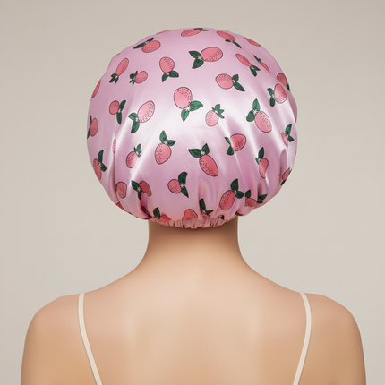 Wide Band Printed Kids Bonnet Shower Cap Silky Bonnet Curly Hair Boy Girls Adjustable Sleep Night Cap Baby Bow HeadWrap - gallery 1