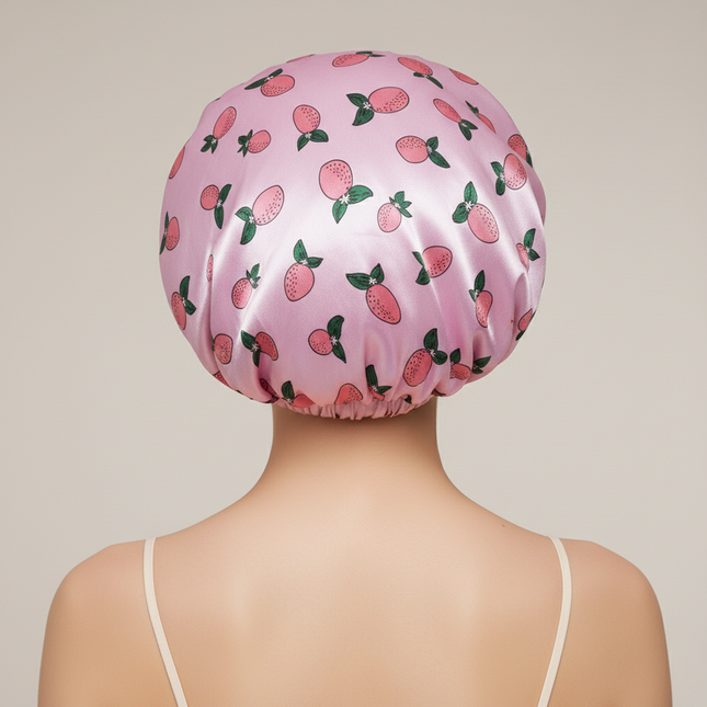 Wide Band Printed Kids Bonnet Shower Cap Silky Bonnet Curly Hair Boy Girls Adjustable Sleep Night Cap Baby Bow HeadWrap - gallery 1