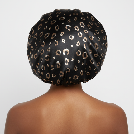 Patterned Satin Silk Sleep Bonnet for Women Long Curly Hair | Adjustable Tie Night Cap Maternity Hair Care Anti-Frizz - gallery 1