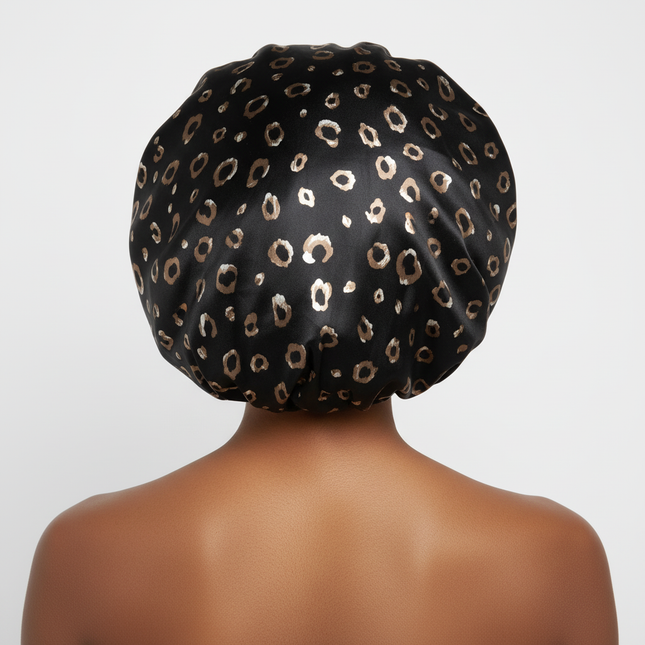 Patterned Satin Silk Sleep Bonnet for Women Long Curly Hair | Adjustable Tie Night Cap Maternity Hair Care Anti-Frizz - gallery 1