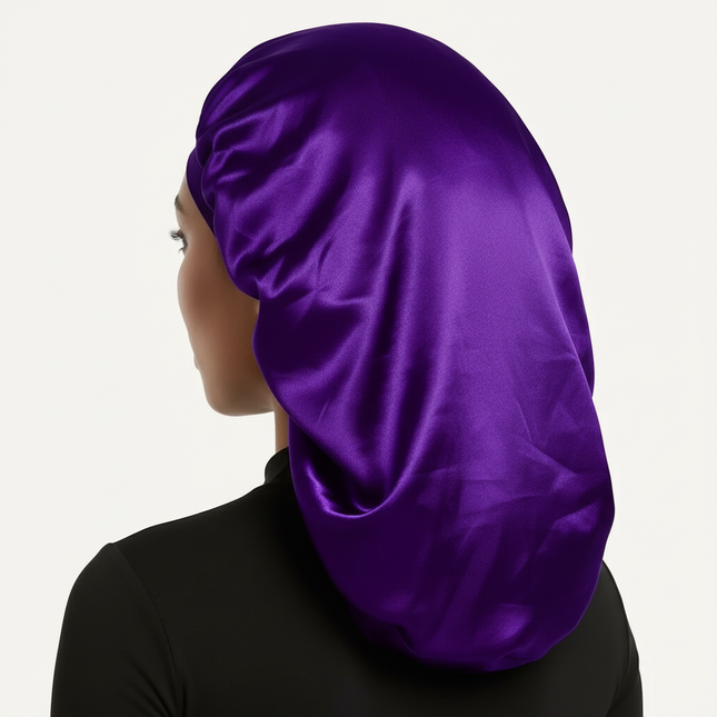 Silky Long Bonnet For Sleeping Solid Color Night Cap For Women Hair Care Tools For Sleeping In Overnight - gallery 1