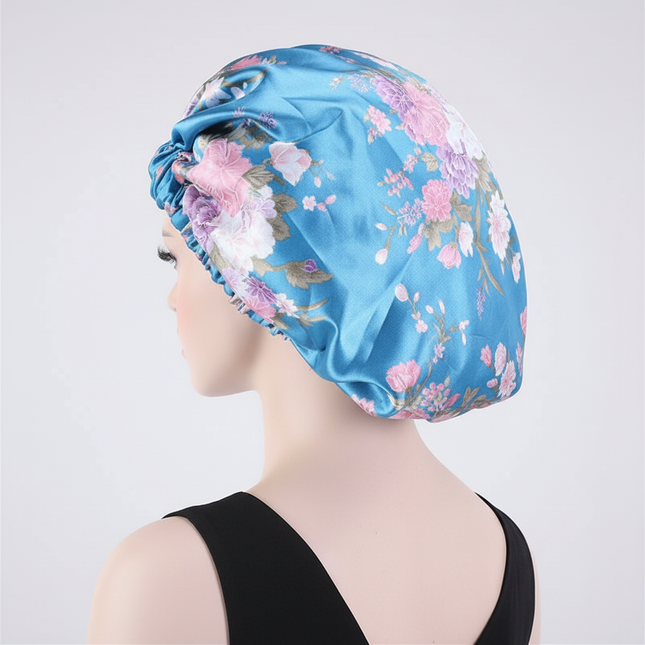 Extra Large Satin Lined Bonnet Women Big Size Beauty Print Satin Silk Bonnet Sleep Night Cap Head Cover Bonnet Hat Wholesale - gallery 1