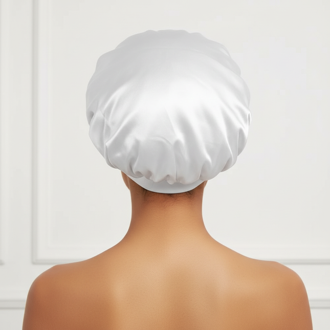 Women Satin Bonnet Hair Bonnet for Sleeping Hair Care Silk Bonnets Solid Wide-brimmed Sleeping Hat with Elastic Soft Band - gallery 1
