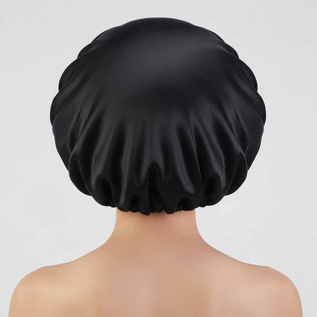 New Women Satin Solid Sleeping Hat Silky Bonnets With Tie Bands Elastic Shower Cap Adjustable Cap For Curly Hair Bonnets - gallery 1