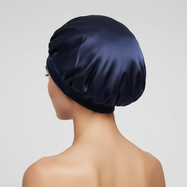 Silky Satin Lined Bonnet Sleep Cap Adjustable Stay On All Night Hair Wrap Cover Slouchy Beanie Curly Protection Silk Hair Bonnet - gallery 1