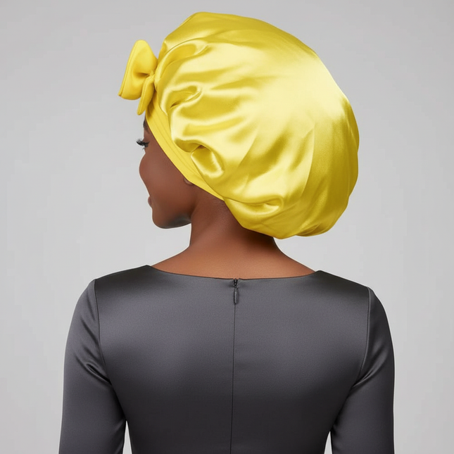 Sleeping Silk Bonnet With Tie Band Women Satin Bonnet Double Layer Satin Lined Hair Bonnet Curly Hair Sleeping Caps Night Cap - gallery 1
