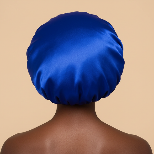 1pc Women's Solid Color Satin Wide-Brimmed Shower Cap, Suitable For Daily Use Silk Bonnet Satin Bonnet - gallery 1