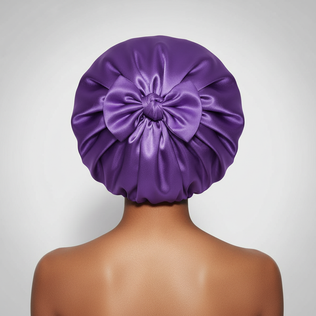 Double Layer Satin Hair Cap for Sleeping Bonnets for Women Round Haircare Women Headwear Night Hat Reversible Head Cover - gallery 1