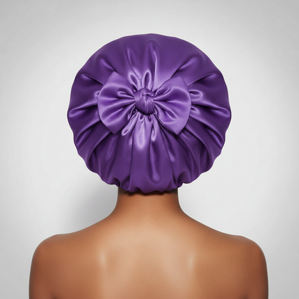 Double Layer Satin Hair Cap for Sleeping Bonnets for Women Round Haircare Women Headwear Night Hat Reversible Head Cover - gallery 1