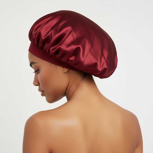 New Women Oversized Silky Hair Soft Elegant Bonnet Solid Color Satin Bonnet Sleeping Night Cap Elastic Shower Bath Hats - gallery 1