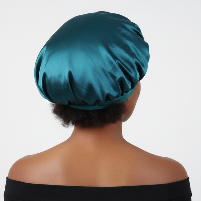 New Satin Wide Brim Nightcap Silky Bonnet Hair Wrap for Sleeping Sleep Cap With Elastic Soft Band Styling Cap Hair Wrapping Tool - gallery 1