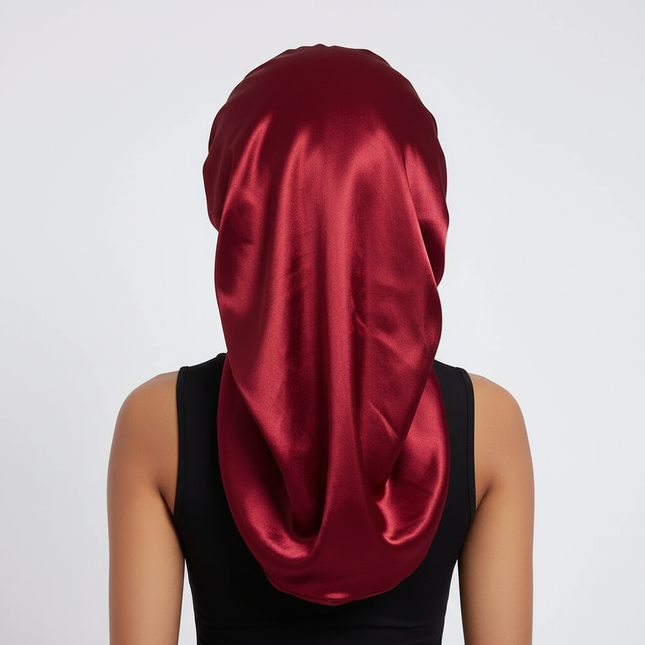 Silky Long Bonnet For Sleeping Solid Color Night Cap For Women Hair Care Tools For Sleeping In Overnight - gallery 1