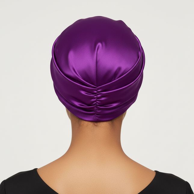 Women Satin Solid Sleeping Hat Double Layered Night Sleep Cap For Women Shower Caps Waterproof Sleeping Hair Bonnets Cap - gallery 1