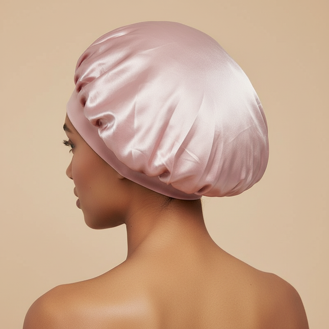 New Satin Wide Brim Nightcap Silky Bonnet Hair Wrap for Sleeping Sleep Cap With Elastic Soft Band Styling Cap Hair Wrapping Tool - gallery 1