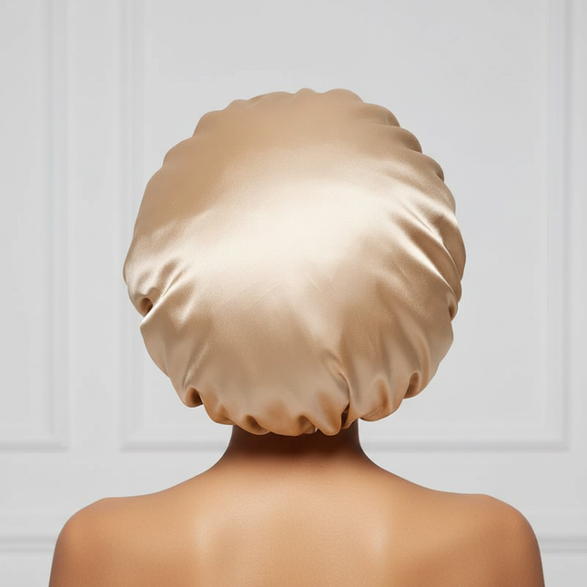 high-quality Mulberry Silk Sleeping Bonnet for Women Large Sleep Cap with Wide Elastic Tie Band for Curly Dreadlock Braid Hair C - gallery 1