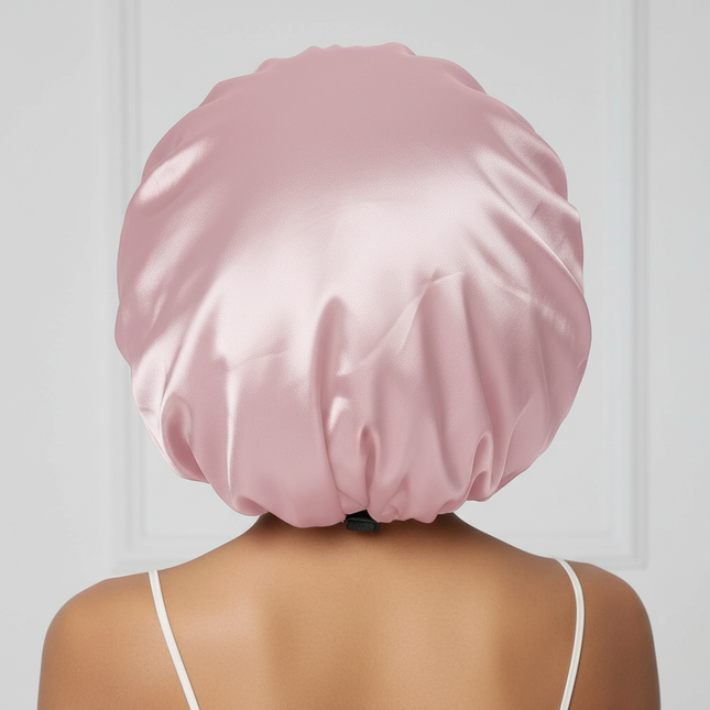 Satin Hat for Sleeping with Invisible Adjustable Buckle Double Layer Ding Soft Comfortable Hair Care Shower Bonnet De Douche - gallery 1