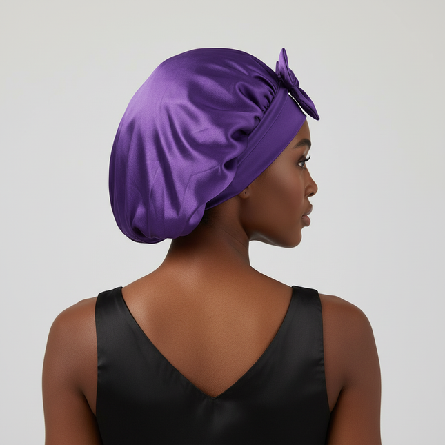 Satin Bonnet Silk Bonnet Adjustable Bonne For Sleeping Hair Bonnet With Tie Band Bonnets For Women Men - gallery 1