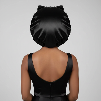 high-quality Mulberry Silk Sleeping Bonnet for Women Large Sleep Cap with Wide Elastic Tie Band for Curly Dreadlock Braid Hair C - gallery 1