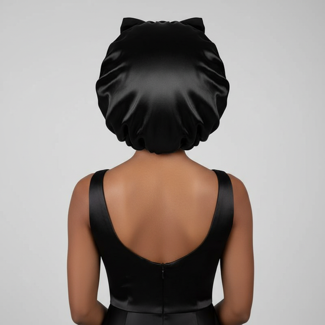 high-quality Mulberry Silk Sleeping Bonnet for Women Large Sleep Cap with Wide Elastic Tie Band for Curly Dreadlock Braid Hair C - gallery 1