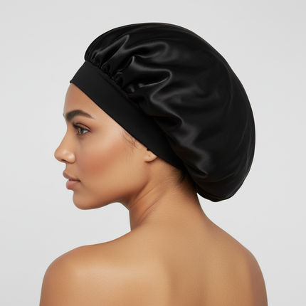 New Women Extra Large Satin Sleep Cap Solid Satin Bonnet Hair Styling Sleep Hat Wrap Shower Cap Beauty Hair Styling Tools - gallery 1