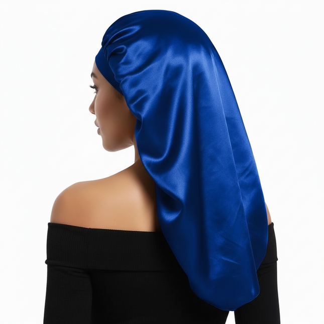 Silky Long Bonnet For Sleeping Solid Color Night Cap For Women Hair Care Tools For Sleeping In Overnight - gallery 1