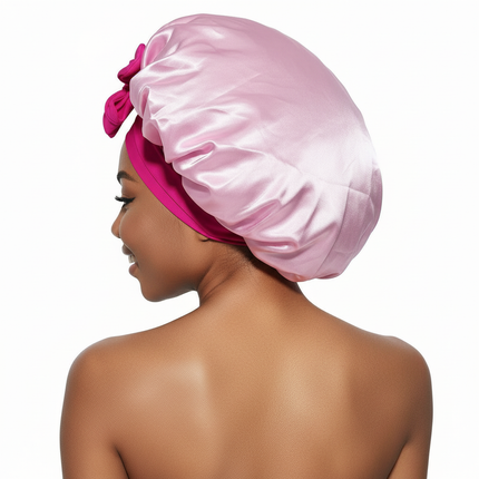 Double Layer Satin Hair Cap For Sleeping Bonnets For Women Round Haircare Women Headwear Night Hat Reversible Head Cover - gallery 1