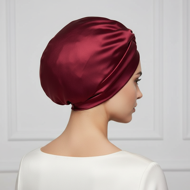 Women Satin Solid Sleeping Hat Double Layered Night Sleep Cap For Women Shower Caps Waterproof Sleeping Hair Bonnets Cap - gallery 1