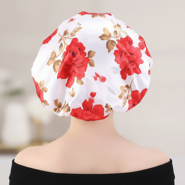 Extra Large Satin Lined Bonnet Women Big Size Beauty Print Satin Silk Bonnet Sleep Night Cap Head Cover Bonnet Hat Wholesale - gallery 1