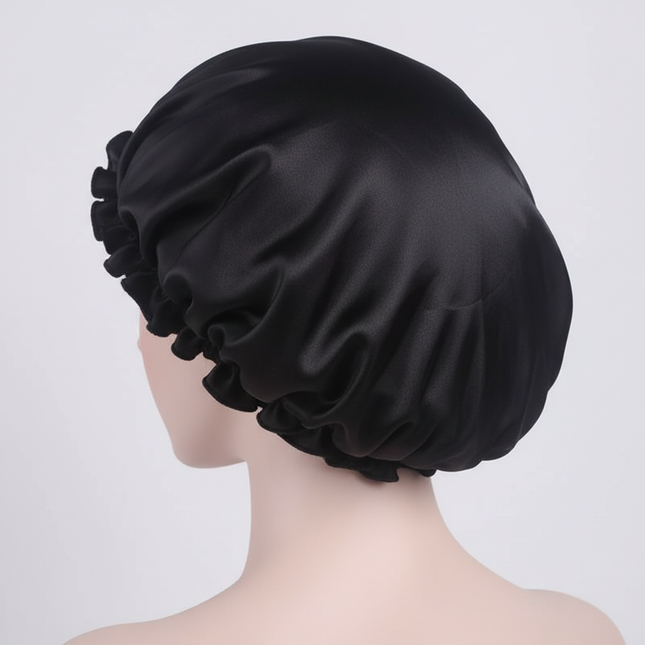 1X Hair Satin Bonnet For Sleeping Shower Cap Silk Bonnet Bonnet Femme Head Cover Flower Elastic Band Women Night Sleep Cap - gallery 1