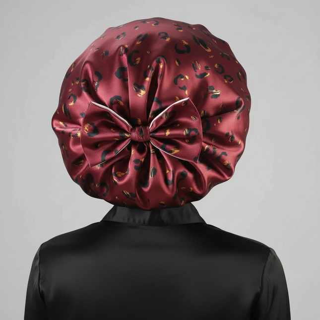 New Large Satin Bonnet Silk Night Sleeping Cap with Head Tie Band Bonnet Edge Wrap for Women Curly Braid Hair - gallery 1