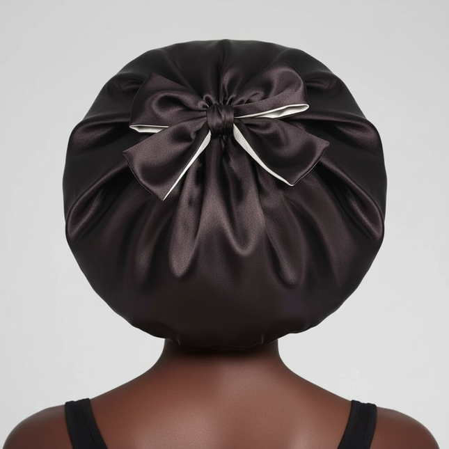 Double Layer Satin BonnetLarge Satin Bonnet Bonnet Hair Bonnet for Sleeping, Reusable Adjusting Hair Care Wrap Cap Sleep Caps Fo - gallery 1